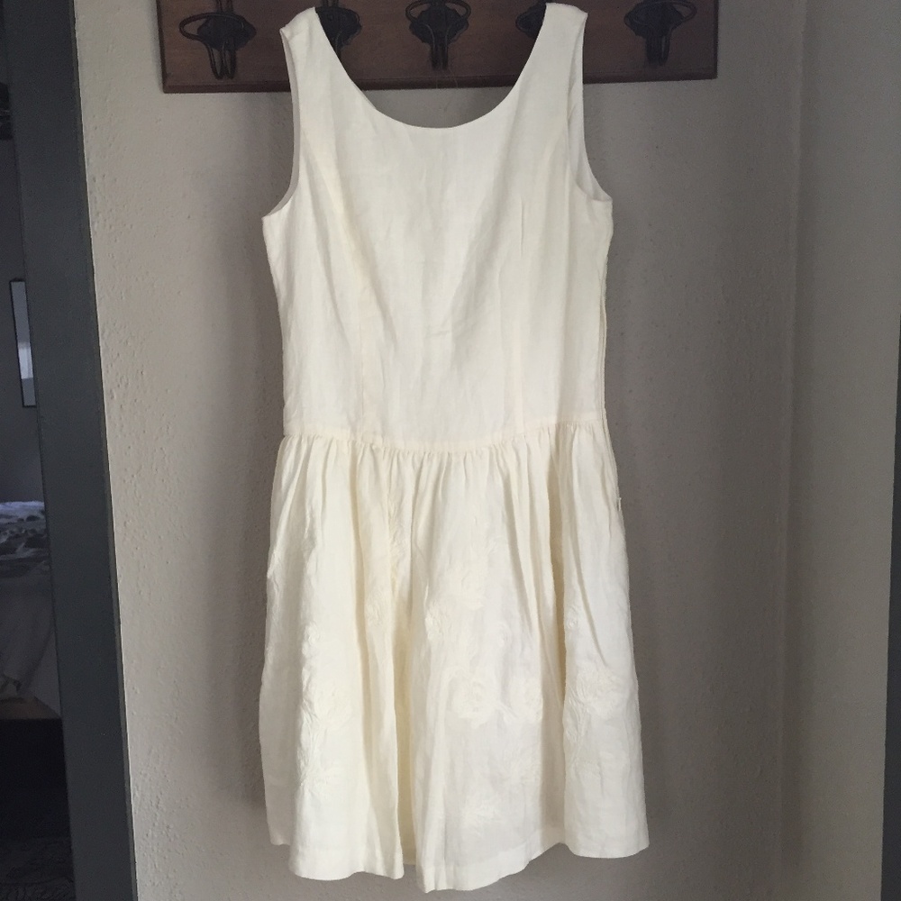 Sundance drop-waist linen dress, Size 8, NEW